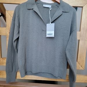 Everlane cashmere polo size medium olive